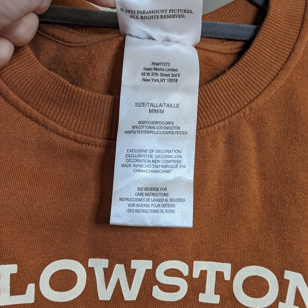 Yellowstone Dutton Ranch Rust Color Sweatshirt - image 3